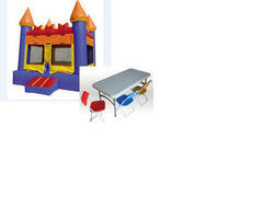 A-4 Party Package: Bounce House and 2 Kid Tables-8 Kid Chairs A-4 Party Package: Bounce House and 2 Kid Tables-8 Kid Chairs